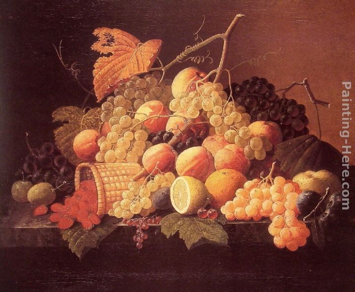 Severin Roesen Still Life with Fruit